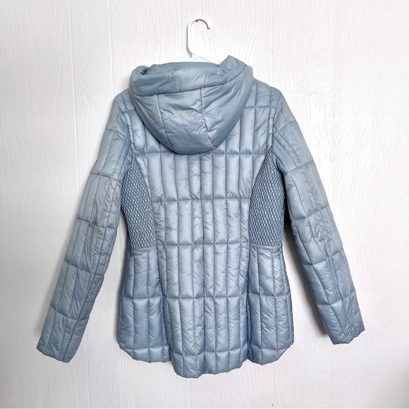 Bernardo Women’s Light Blue Quilted Puffer Winter Coat Jacket - Picture 2 of 3